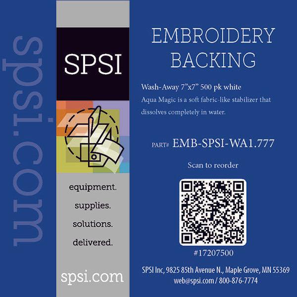 Embroidery Washaway 1.75oz - 7" x 7" 500ct (#1720)